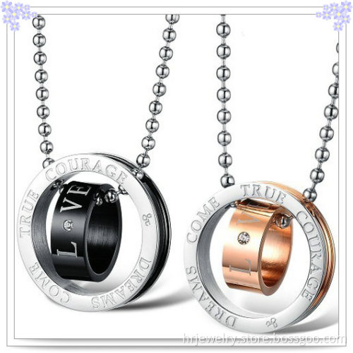 Couple Pendant Stainless Steel Jewelry Fashion Necklace (HR2052)